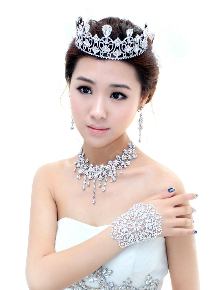Luxury Bride Rhinestone Crystal Bridal Large Hair Crowns Tiaras Hair Hoops Wedding Accessories