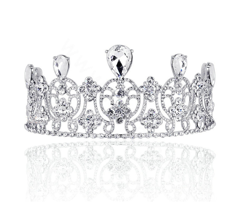 Luxury Bride Rhinestone Crystal Bridal Large Hair Crowns Tiaras Hair Hoops Wedding Accessories