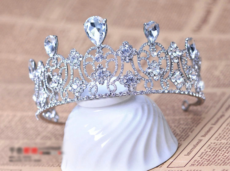 Luxury Bride Rhinestone Crystal Bridal Large Hair Crowns Tiaras Hair Hoops Wedding Accessories