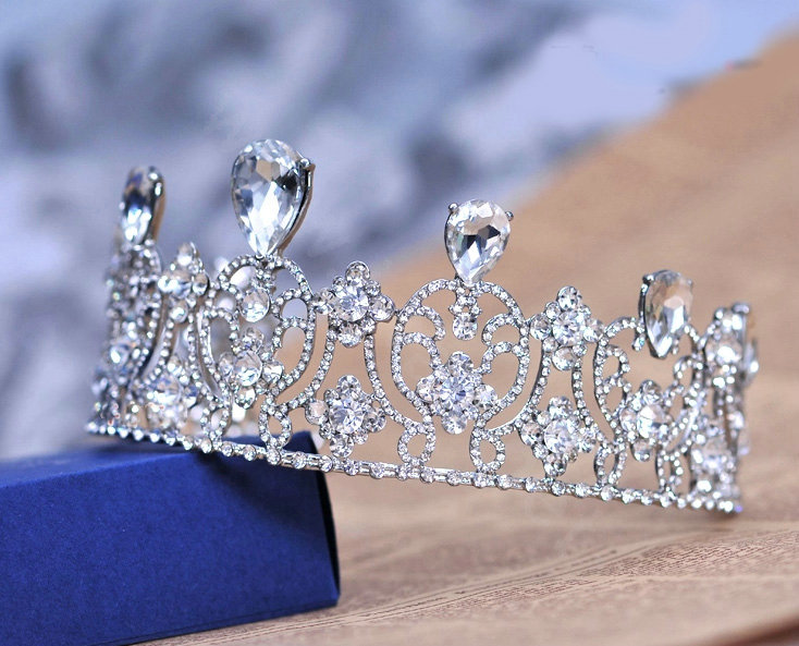 Luxury Bride Rhinestone Crystal Bridal Large Hair Crowns Tiaras Hair Hoops Wedding Accessories