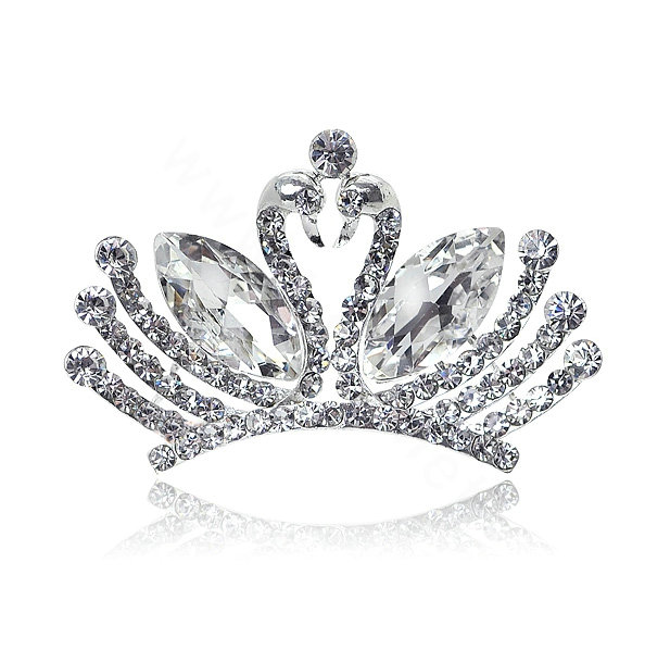 Luxury Classic Bride Swan Rhinestone Crystal Bridal Hair Crowns Tiaras Wedding Accessories