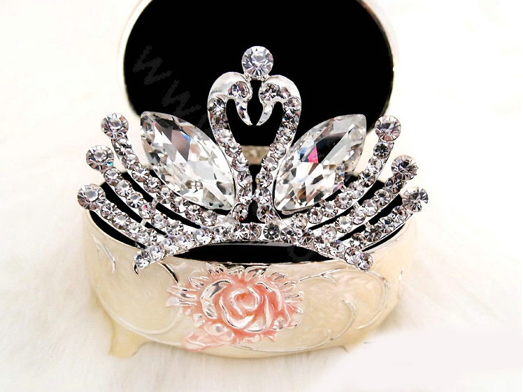 Luxury Classic Bride Swan Rhinestone Crystal Bridal Hair Crowns Tiaras Wedding Accessories