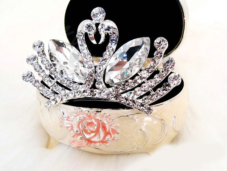Luxury Classic Bride Swan Rhinestone Crystal Bridal Hair Crowns Tiaras Wedding Accessories