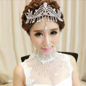 Luxury Classic Bride Tassel Rhinestone Crystal Bridal Large Hair Crowns Tiaras Wedding Accessories