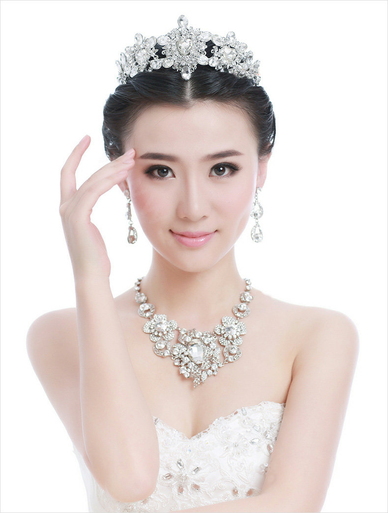 Luxury Newest Bride Flower Rhinestone Crystal Bridal Hair Crowns Tiaras Wedding Accessories