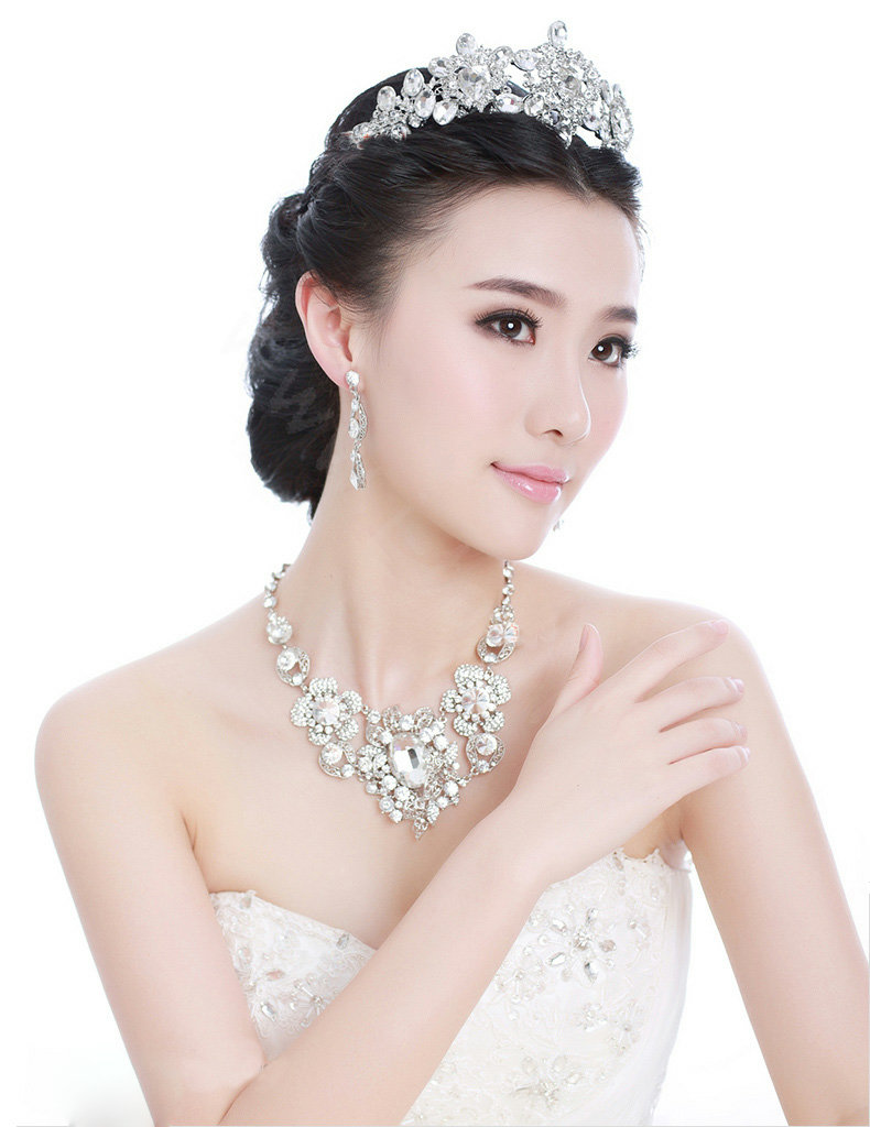 Luxury Newest Bride Flower Rhinestone Crystal Bridal Hair Crowns Tiaras Wedding Accessories