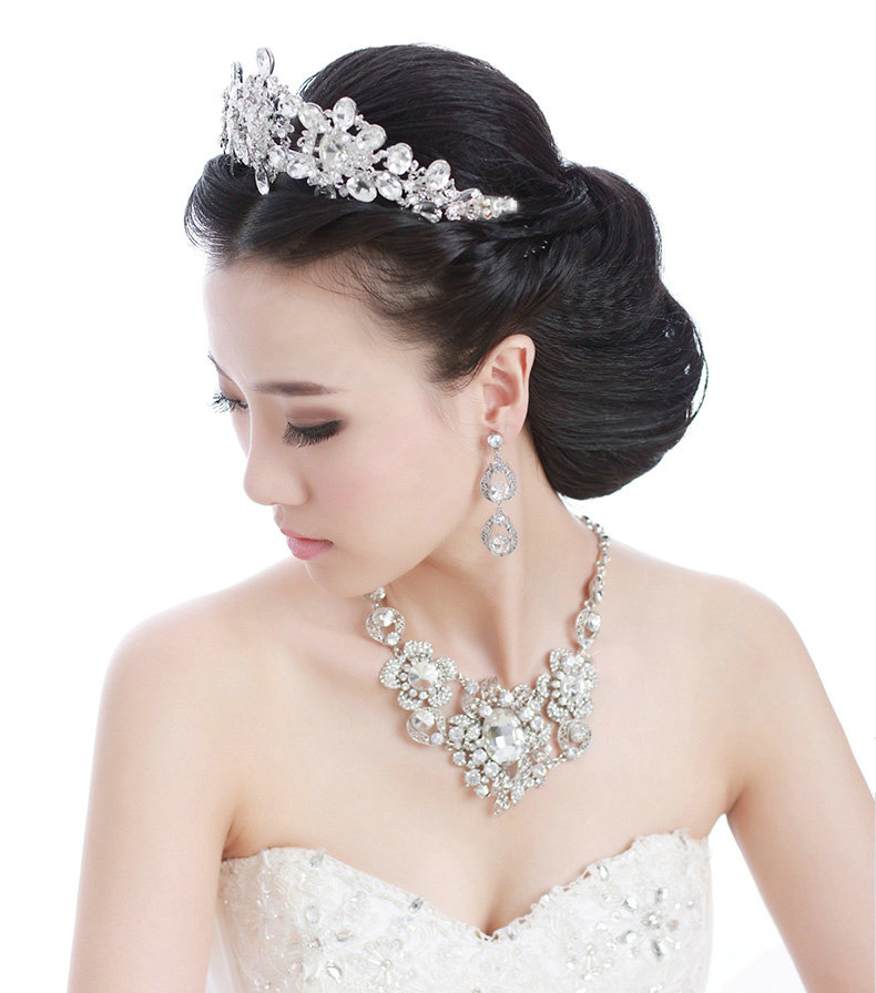 Luxury Newest Bride Flower Rhinestone Crystal Bridal Hair Crowns Tiaras Wedding Accessories