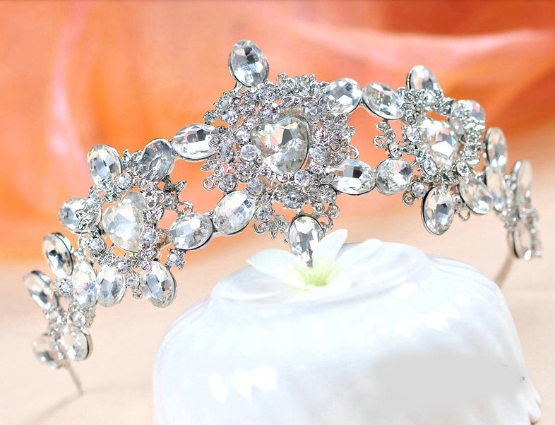 Luxury Newest Bride Flower Rhinestone Crystal Bridal Hair Crowns Tiaras Wedding Accessories