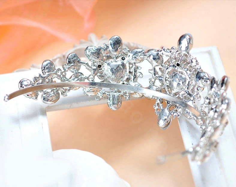 Luxury Newest Bride Flower Rhinestone Crystal Bridal Hair Crowns Tiaras Wedding Accessories
