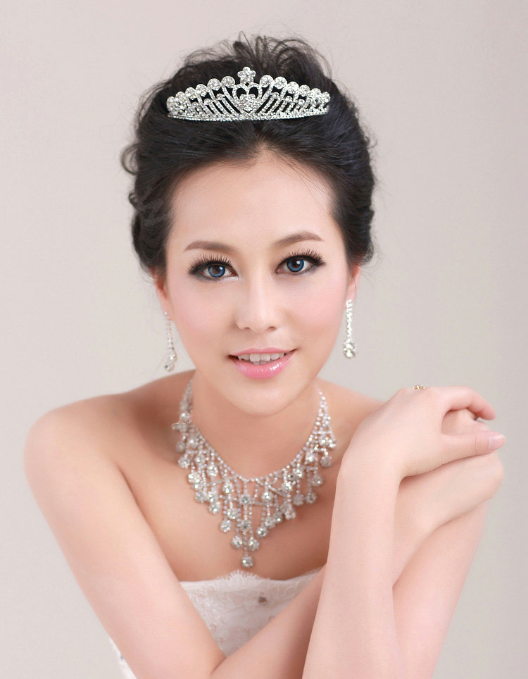 Luxury Pretty Bride Flower Rhinestone Crystal Bridal Hair Crowns Tiaras Wedding Accessories