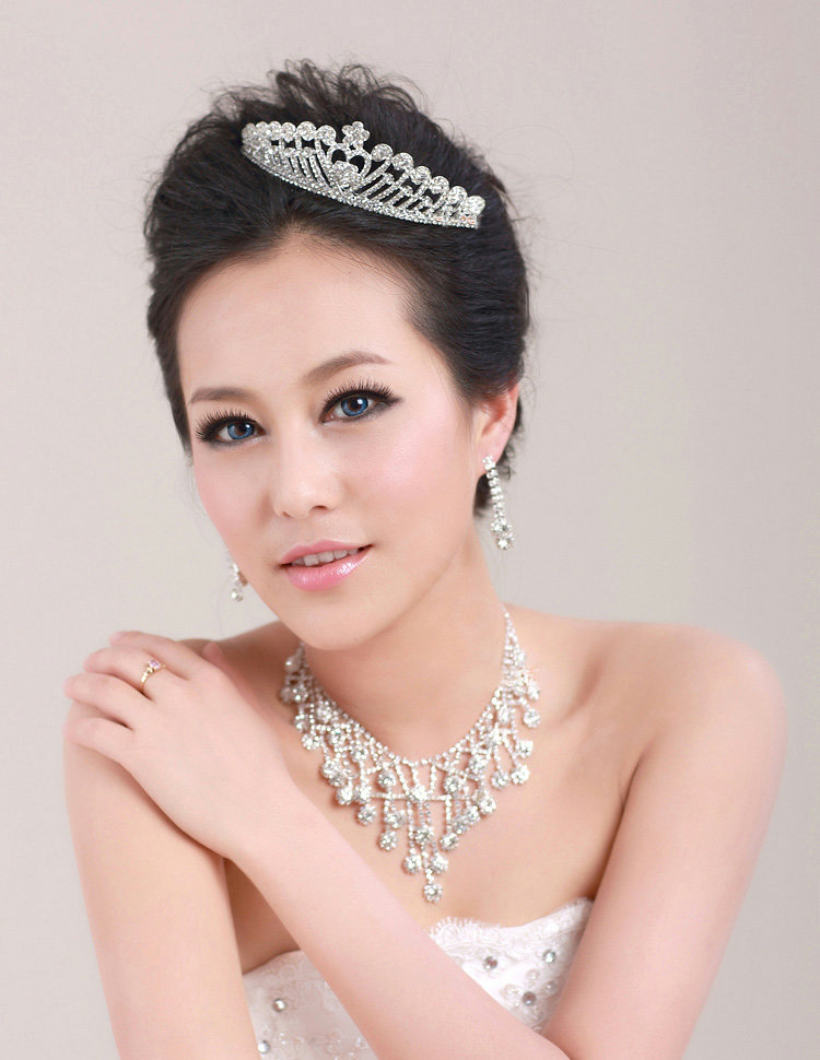 Luxury Pretty Bride Flower Rhinestone Crystal Bridal Hair Crowns Tiaras Wedding Accessories