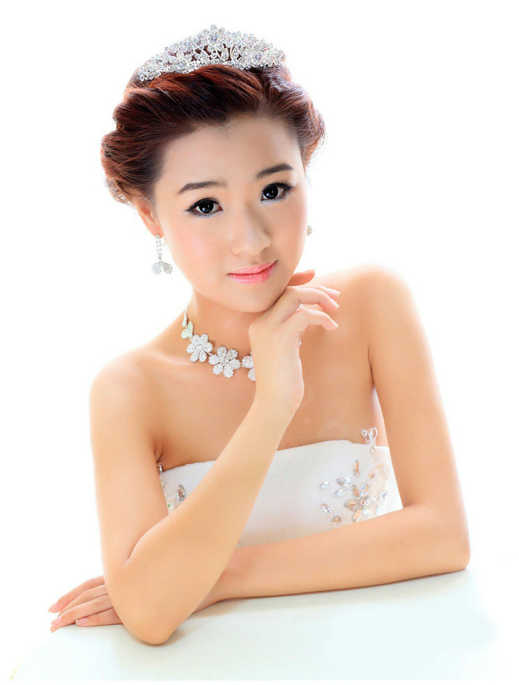 Luxury Unique Bride Flower Rhinestone Crystal Bridal Hair Crowns Tiaras Wedding Accessories
