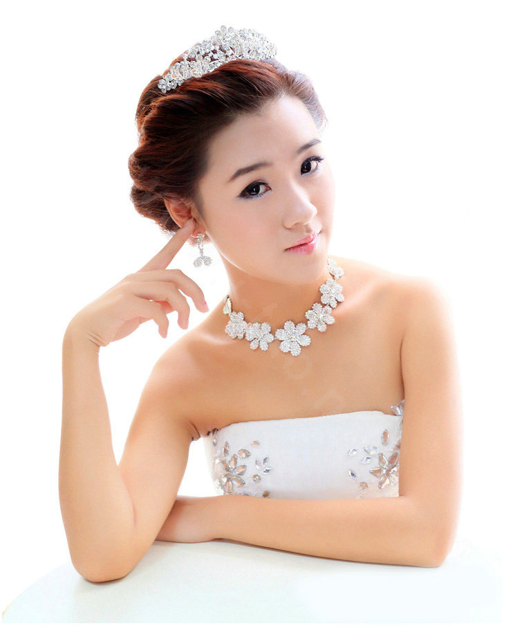 Luxury Unique Bride Flower Rhinestone Crystal Bridal Hair Crowns Tiaras Wedding Accessories