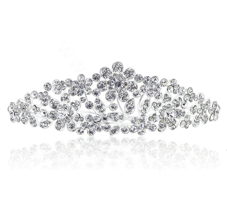 Luxury Unique Bride Flower Rhinestone Crystal Bridal Hair Crowns Tiaras Wedding Accessories