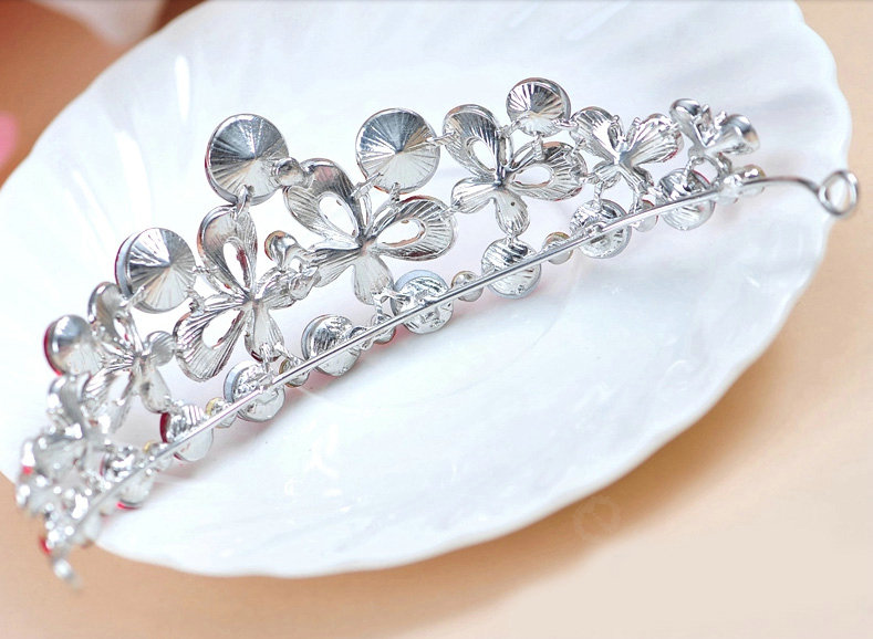 Luxury Unique Bride Butterfly Red Rhinestone Crystal Bridal Hair Crowns Tiaras Wedding Accessories