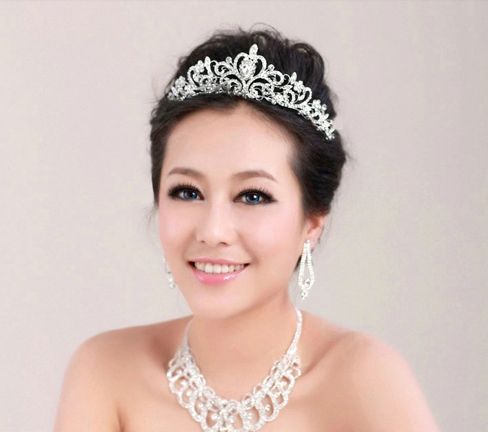 Top quality Luxury Classic Bride Rhinestone Crystal Bridal Hair Crowns Tiaras Wedding Jewelry Accessories