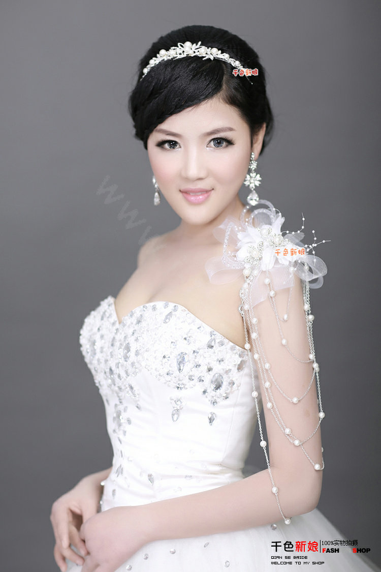 Unique Bride Pearl Flower Rhinestone Crystal Bridal Hair Crowns Tiaras Wedding Accessories