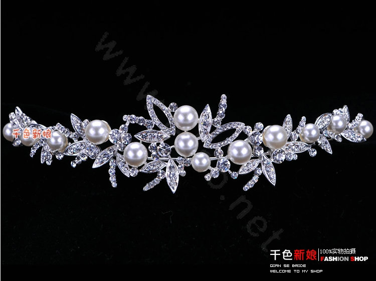 Unique Bride Pearl Flower Rhinestone Crystal Bridal Hair Crowns Tiaras Wedding Accessories