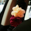 Luxury Roses Flower Floral Genuine Sheepskin Auto Seat Safety Belt Covers Car Decoration 2pcs - Black