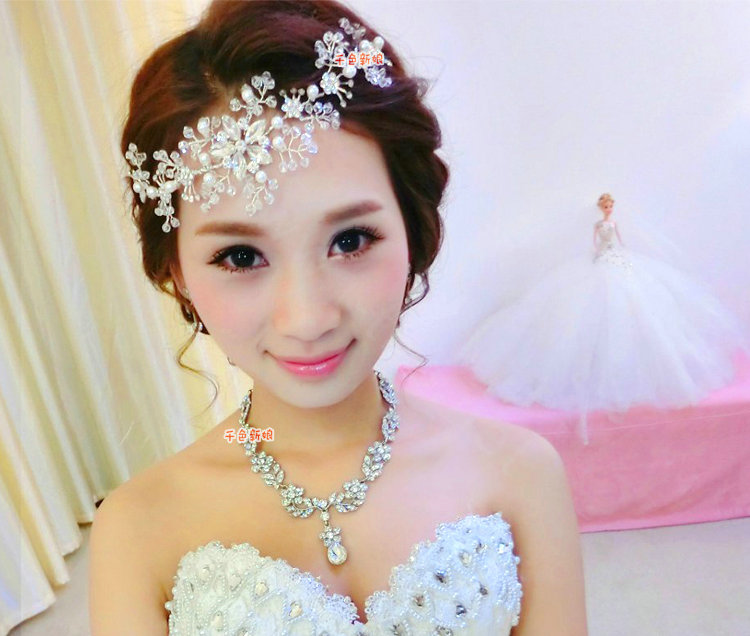 Top Quality Bride Jewelry Flower Crystal Bead Bridal Hair Headband Headpiece Wedding Accessories