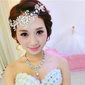 Top Quality Bride Jewelry Flower Crystal Bead Bridal Hair Headband Headpiece Wedding Accessories