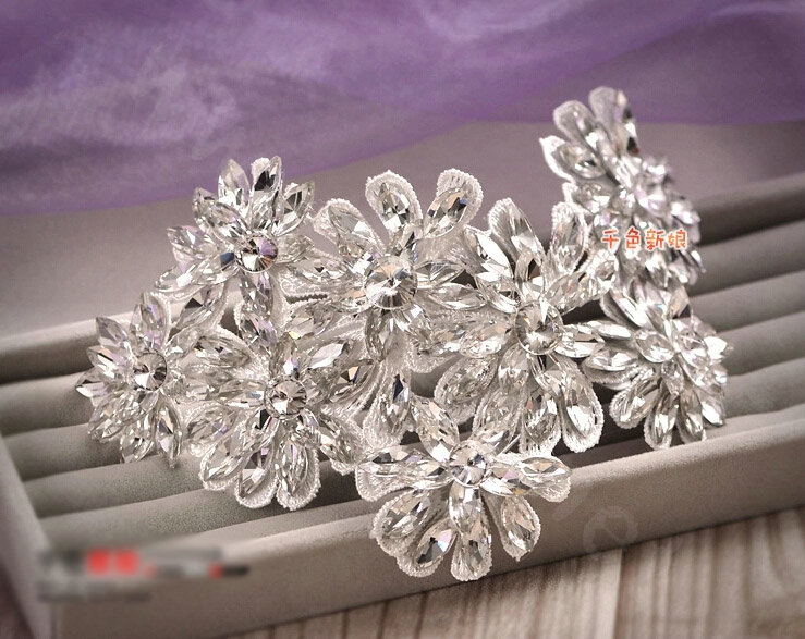 Banquet Rhinestone Lace Flower Hairwear Wedding Bride Headband Bridal Hair Accessories