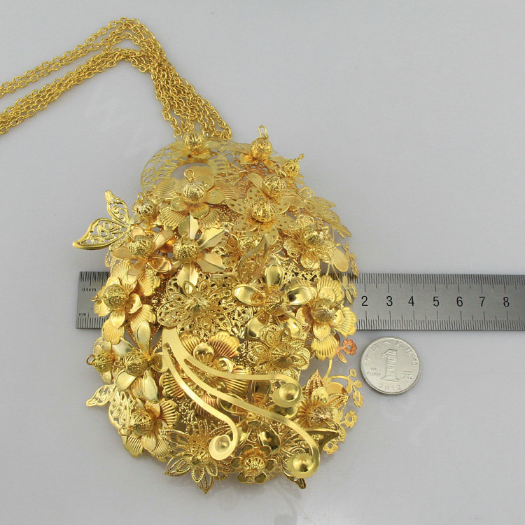 Beautiful Bride Classic Costume Tassel Gold Phoenix Coronet Hair Clasp Cheongsam Married Bridal Hair Accessories