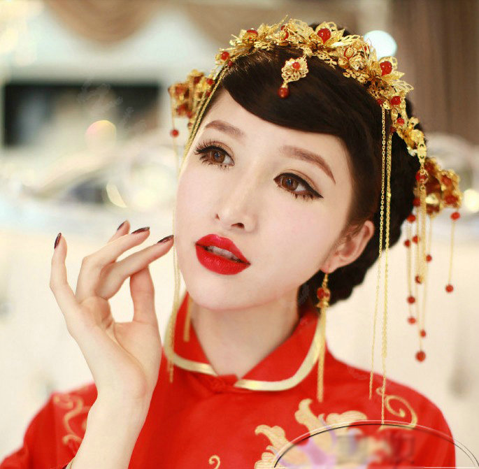 Beautiful Bride Classic Costume Tassel Phoenix Coronet Hair Clasp Cheongsam Married Bridal Hair Accessories Sets