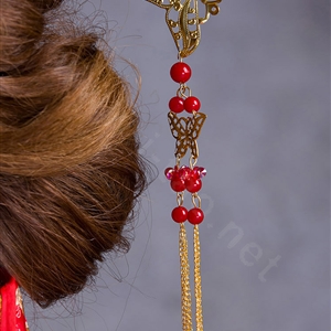 Classic Bride Butterfly Rhinestone Tassel Hair Pin Cheongsam Wedding Bridal Hair Clasp Accessories