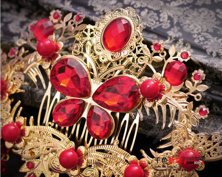 Classic Bride Rhinestone Butterfly Tassel Hair Comb Claw Cheongsam Wedding Bridal Hair Accessories