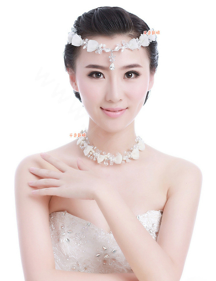 Classic Crystal Bead Pearl Lace Tassel Hairwear Wedding Bride Headband Bridal Hair Accessories