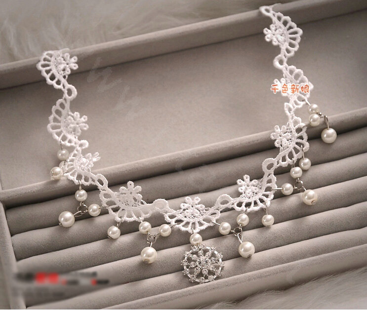 Discount Rhinestone Pearl Lace Flower Hairwear Wedding Bride Headband Bridal Hair Accessories