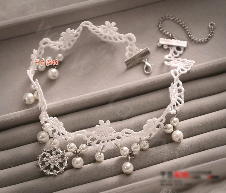 Discount Rhinestone Pearl Lace Flower Hairwear Wedding Bride Headband Bridal Hair Accessories