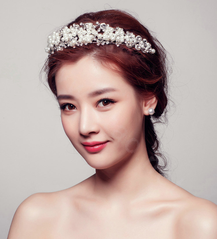 Elegant Bling Pearl Crystal Bridal Hairwear Hair Hoop Jewelry Wedding Dress Bride Headband Hair Accessories
