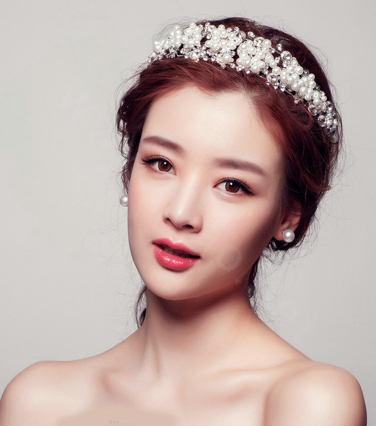 Elegant Bling Pearl Crystal Bridal Hairwear Hair Hoop Jewelry Wedding Dress Bride Headband Hair Accessories