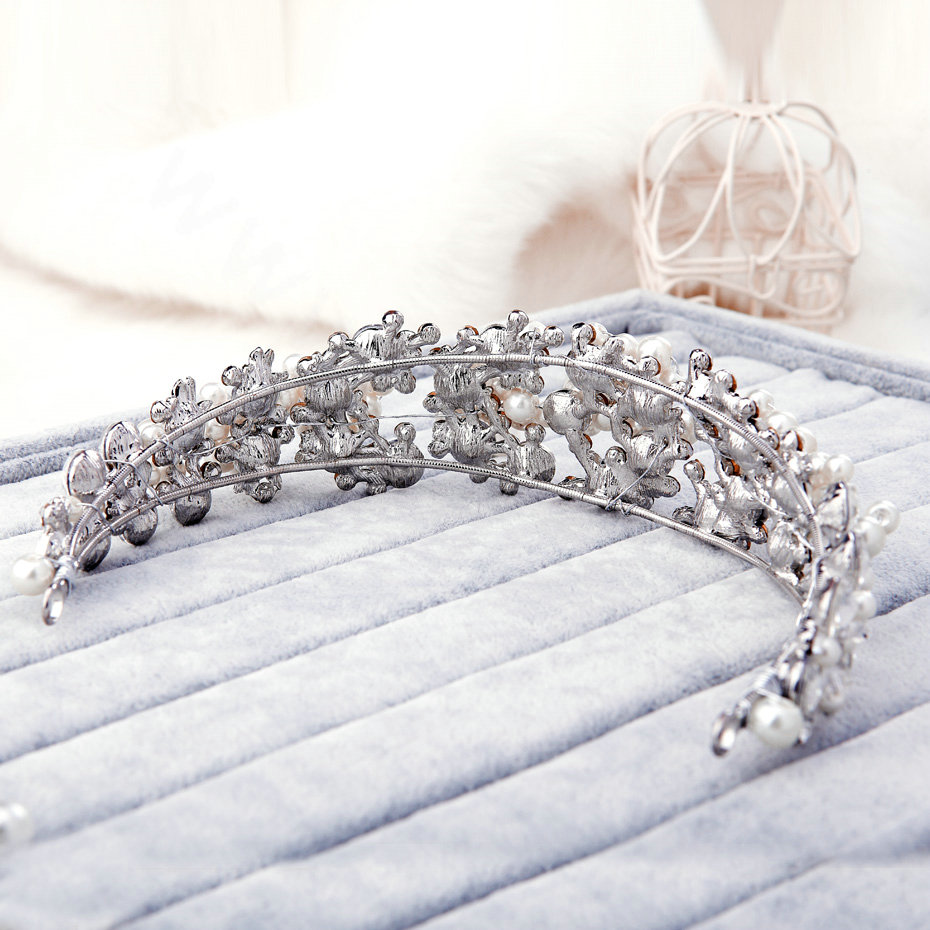 Elegant Bling Pearl Crystal Bridal Hairwear Hair Hoop Jewelry Wedding Dress Bride Headband Hair Accessories