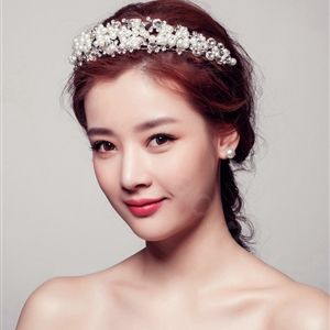 Elegant Bling Pearl Crystal Bridal Hairwear Hair Hoop Jewelry Wedding Dress Bride Headband Hair Accessories