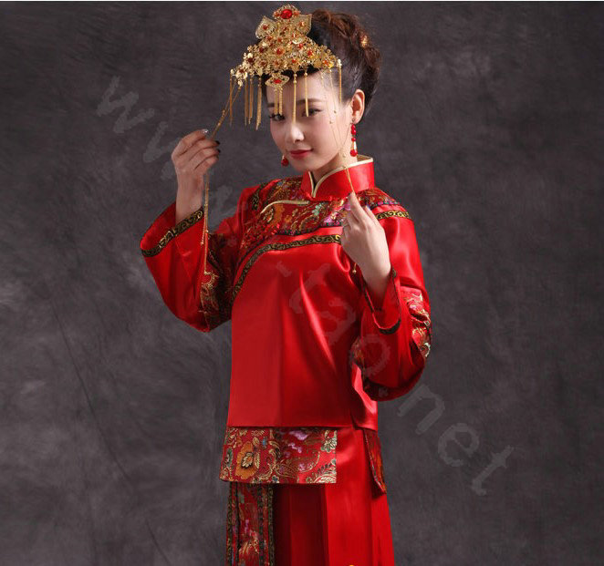 Elegant Bride Chinese style Costume Tassel Phoenix Coronet Cheongsam Wedding jewelry Bridal Hair Accessories