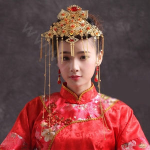 Elegant Bride Chinese style Costume Tassel Phoenix Coronet Cheongsam Wedding jewelry Bridal Hair Accessories