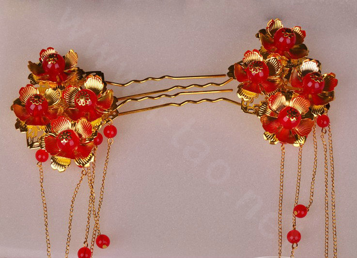 Elegant Bride Classic Costume Tassel Phoenix Coronet Hair Comb Cheongsam Wedding Bridal Hair Accessories