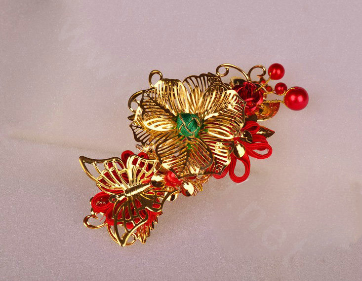Elegant Bride Classic Costume Tassel Phoenix Coronet Hair Headband Cheongsam Wedding Bridal Hair Accessories