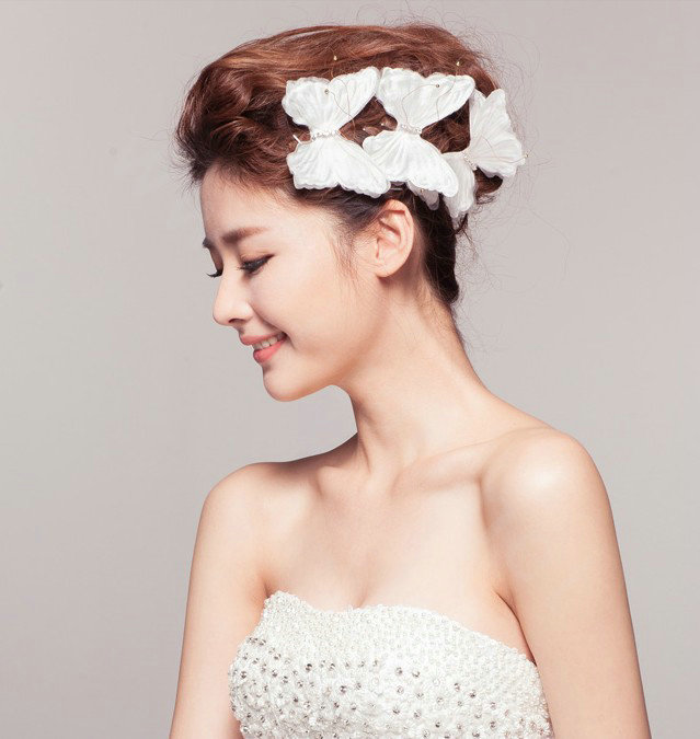 Elegant Cute Butterfly Rhinestone Bridal Hairpin Wedding Dress Bride Duckbill Clip Hair Accessories