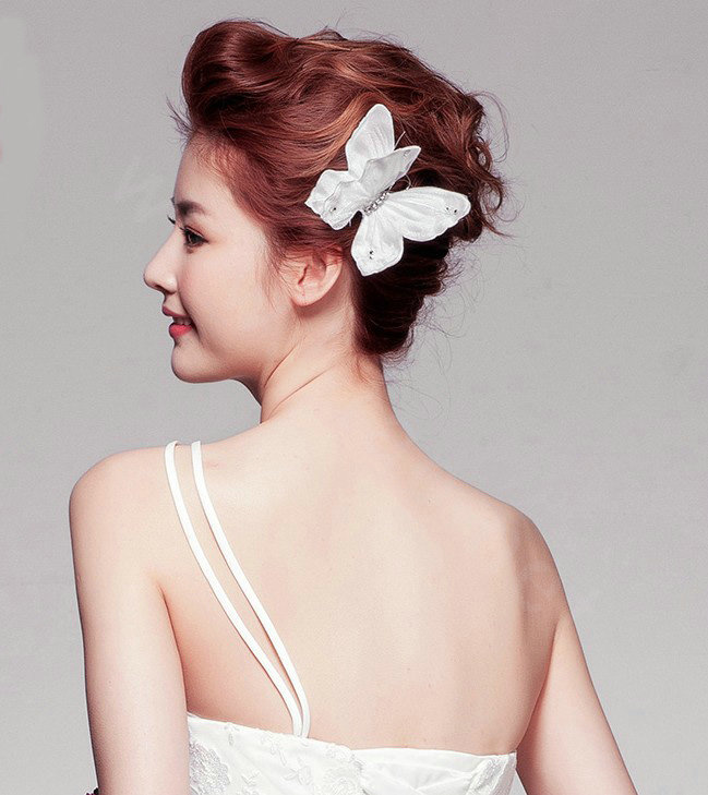 Elegant Cute Butterfly Rhinestone Bridal Hairpin Wedding Dress Bride Duckbill Clip Hair Accessories