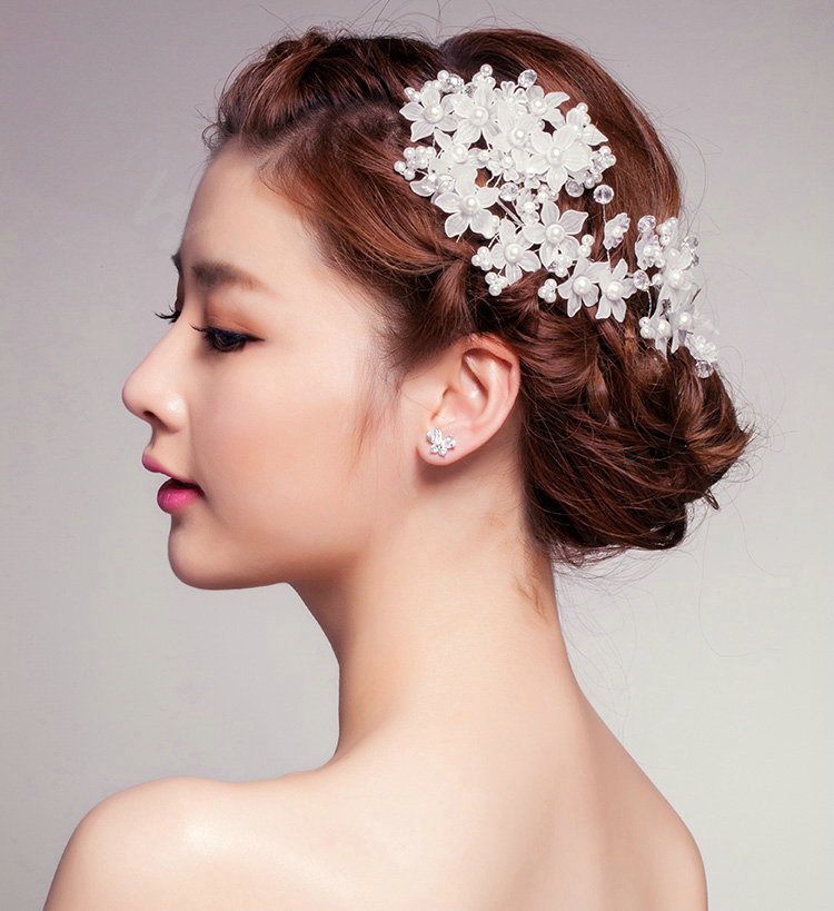 Elegant Flower Crystal Bead Bridal Hairwear Jewelry Wedding Dress Bride Headband Hair Accessories