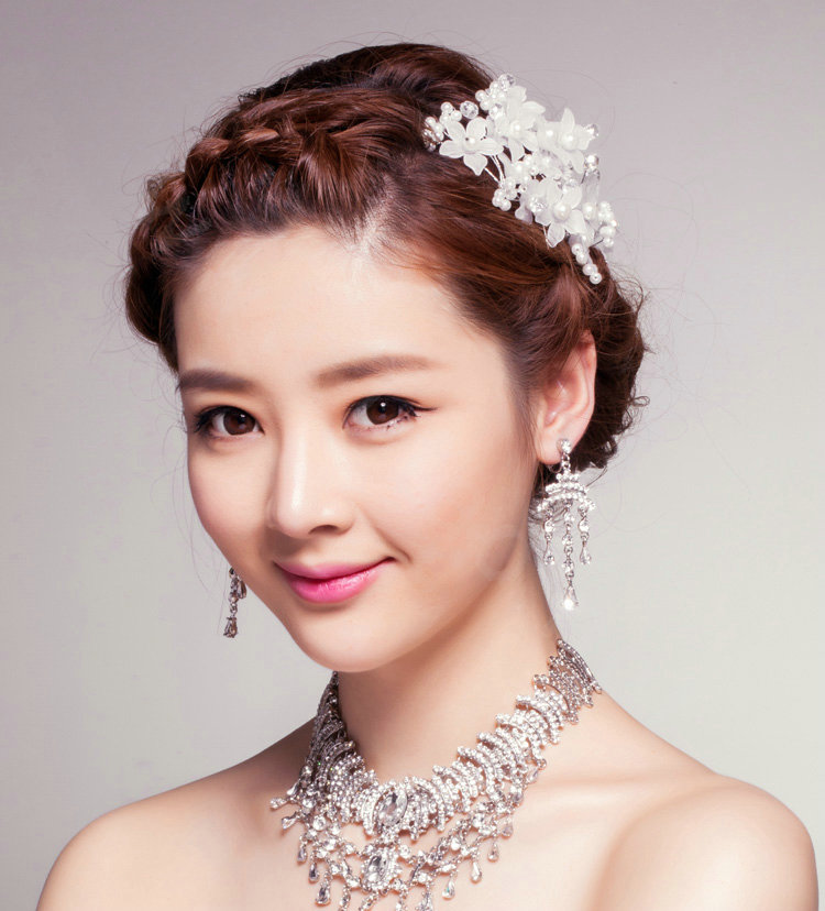 Elegant Flower Crystal Bead Bridal Hairwear Jewelry Wedding Dress Bride Headband Hair Accessories