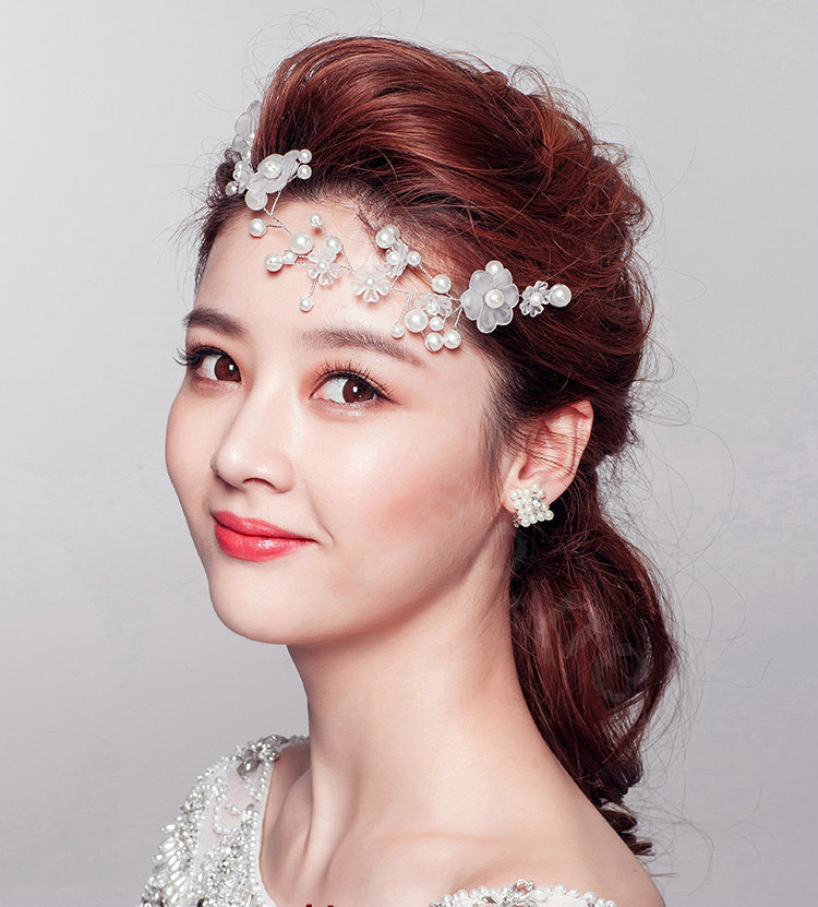 Elegant Flower Pearls Bridal Hairwear Jewelry Wedding Dress Bride Headband Hair Accessories