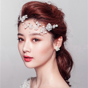 Elegant Flower Pearls Bridal Hairwear Jewelry Wedding Dress Bride Headband Hair Accessories
