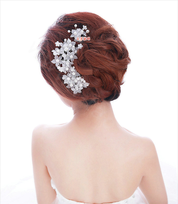 Elegant Pearl Matte Flower Wedding Bride U Shape Hair Clip Comb Fork Bridal Party Hair Accessories