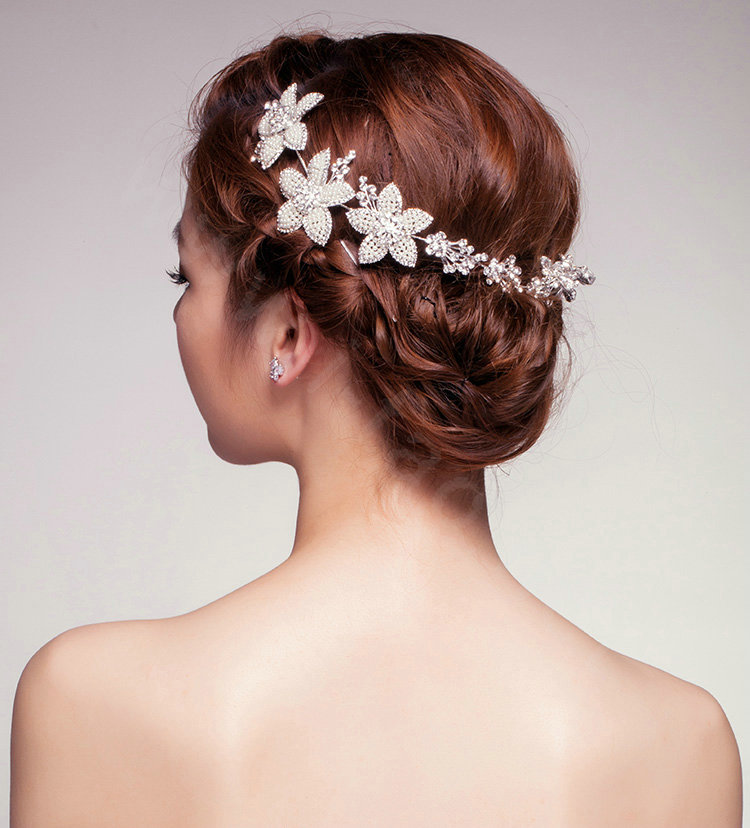 Hot sell Daisy Flower Rhinestone Beads Bridal Hairwear Wedding Dress Bride Headband Hair Accessories