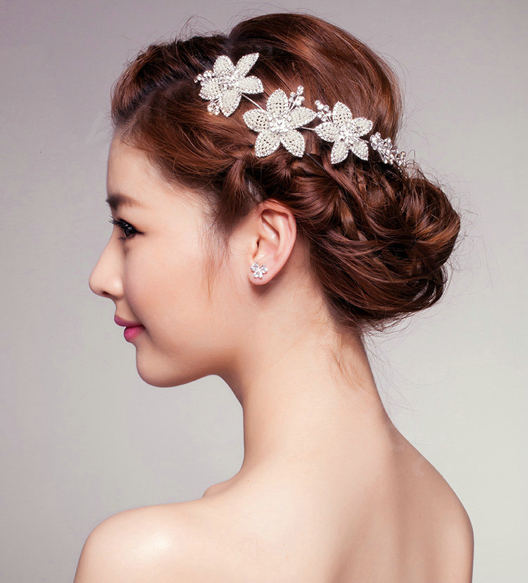 Hot sell Daisy Flower Rhinestone Beads Bridal Hairwear Wedding Dress Bride Headband Hair Accessories